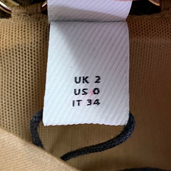 BURBERRY Size 0 Gold Beige Viscose Blend Disco Embellishment Mermaid Skirt - Picture 6 of 6